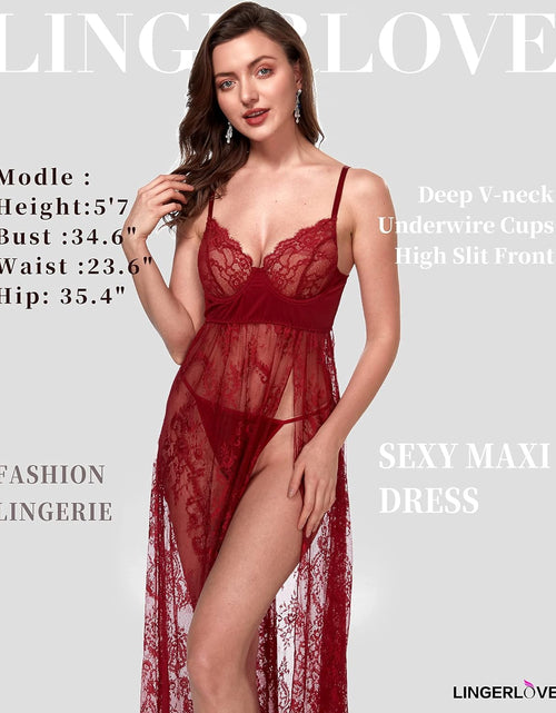 Load image into Gallery viewer, Women'S plus Size Lingerie Sexy Split Maxi Long Gown Sheer Dress
